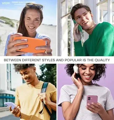 Vooii iPhone 16 g'ilofi bilan mos keladi, suyuq silikon yangilanishi [Kamera himoyasi] [Yumshoq tirnalishga qarshi mikrofiber qoplama] iPhone 16 6.1 dyuym uchun zarbga chidamli telefon g'ilofi - To'q sariq - 6