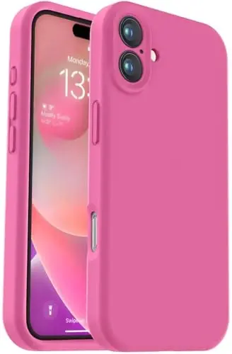 Vooii iPhone 16 Plus Case bilan mos keladi, Suyuq silikon yangilanishi [Kamera himoyasi] [Yumshoq tirnalishga qarshi mikrofiber qoplamasi] iPhone 16 Plus 6.7 dyuym uchun zarbga chidamli telefon qutisi - Pitaya 