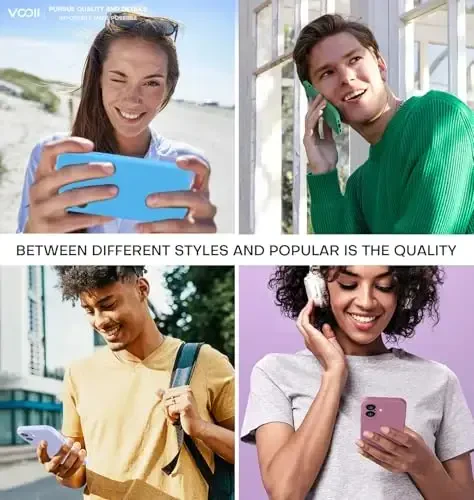 Vooii iPhone 16 Plus Case bilan mos, Suyuq silikon yangilanishi [Kamera himoyasi] [Yumshoq tirnalishga qarshi mikrofiber astar] iPhone 16 Plus 6.7 dyuym uchun zarbga chidamli telefon qutisi - Moviy - 6