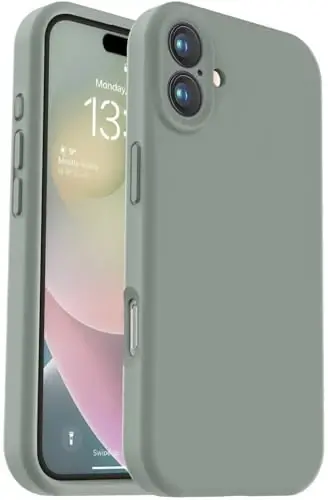 Vooii iPhone 16 Plus g’ilofi bilan mos keladi, Suyuq silikon yangilanishi [Kamera himoyasi] [Yumshoq tirnash xususiyatidan himoyalovchi mikrofiber astar] iPhone 16 Plus 6,7 dyuym uchun zarbaga chidamli telefon g’ilofi - Calke Green 