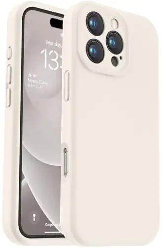 Vooii Compatible with iPhone 16 Pro Case, Liquid Silicone Upgrade [Camera Protection] [Soft Anti-Scratch Microfiber Lining] Shockproof Phone Case for iPhone 16 Pro 6.3 inch - Stone - 1