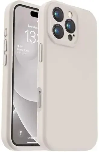 Vooii iPhone 16 Pro Max bilan mos keladi, Suyuq silikon yangilanish [Kamera himoyasi] [Yumshoq tirnalishga qarshi mikrofiber astar] iPhone 16 Pro Max 6.9 dyuym uchun zarbga chidamli telefon qutisi - Tosh 