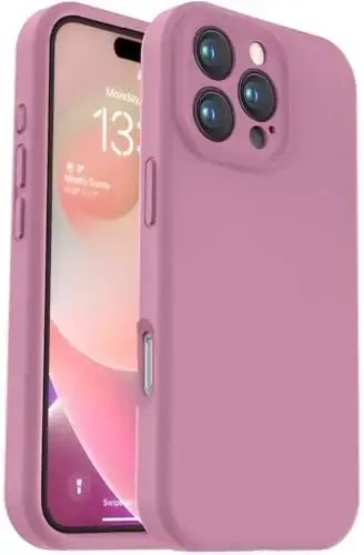 Vooii iPhone 16 Pro Max bilan mos keladi, Suyuq Silikon yangilanishi [Kamera himoyasi] [Yumshoq chizishga qarshi mikrofiber astar] iPhone 16 Pro Max 6.9 dyuym uchun zarbga chidamli telefon qutisi - Lavanda binafshasi - 1