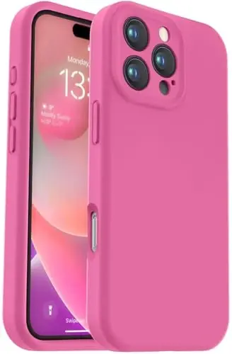 Vooii iPhone 16 Pro Max Case bilan mos keladi, Suyuq Silikon Yangilanish [Kamera himoyasi] [Yumshoq Tirnalishga qarshi Mikrofiber Astar] iPhone 16 Pro Max 6.9 dyuym uchun zarbga chidamli telefon qutisi - Pitaya - 1