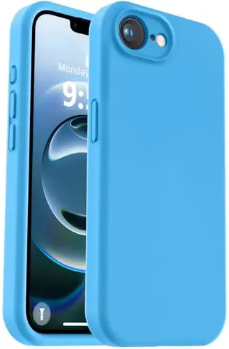 Vooii iPhone 16e bilan mos keladi, suyuq silikon yangilanishi [Kamera himoyasi] [Yumshoq tirnalishga qarshi mikrofiber astar] iPhone 16e 6.1 dyuym uchun zarbga chidamli telefon qutisi - Moviy 