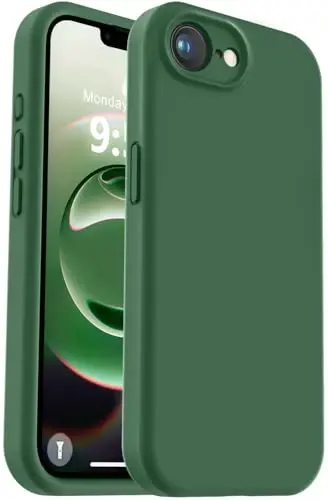 Vooii iPhone 16e bilan mos keladigan g'ilof, suyuq silikon yangilanishi [Kamera himoyasi] [Yumshoq tirnalishga qarshi mikrofiber astar] iPhone 16e 6.1 dyuym uchun zarbga chidamli telefon g'ilofi - Yashil 