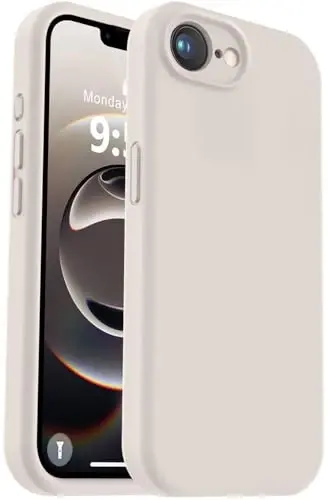 Vooii iPhone 16e gʻilofi bilan mos keladi, suyuq silikon yangilanishi [Kamera himoyasi] [Yumshoq tirnalishga qarshi mikrofiber astar] iPhone 16e 6.1 dyuym uchun zarbga chidamli telefon gʻilofi - Tosh - VOOII