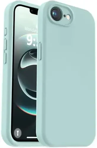 Vooii iPhone 16e g'ilofi bilan mos, suyuq silikon yangilanishi [Kamera himoyasi] [Yumshoq tirnalishga qarshi mikrofiber astar] iPhone 16e 6.1 dyuym uchun zarbga chidamli telefon g'ilofi - yalpiz 