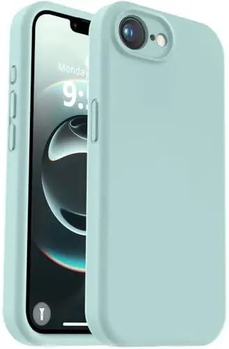 Vooii iPhone 16e g'ilofi bilan mos, suyuq silikon yangilanishi [Kamera himoyasi] [Yumshoq tirnalishga qarshi mikrofiber astar] iPhone 16e 6.1 dyuym uchun zarbga chidamli telefon g'ilofi - yalpiz 
