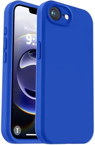 Vooii Compatible with iPhone 16e Case, Liquid Silicone Upgrade [Camera Protection] [Soft Anti-Scratch Microfiber Lining] Shockproof Phone Case for iPhone 16e 6.1 inch - Klein Blue - 1