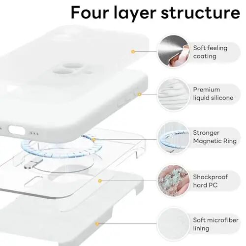 Vooii iPhone 17 Kılıfı için Manyetik, Magsafe ile Uyumlu (Premium Sıvı Silikon) (Entegre Kamera Kontrol Düğmesi) Tam Gövde Koruyucu Çizilmez Mikrofiber Astar 6.3