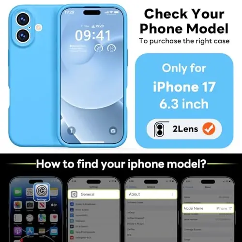 Vooii Magnetic for iPhone 17 Case, Compatible with Magsafe (Premium Liquid Silicone) (Integrated Camera Control Button) Full Body Protective Anti-Scratch Microfiber Lining 6.3