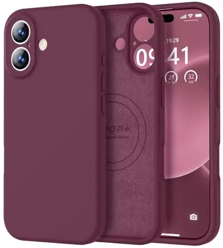 Vooii Magnetic for iPhone 17 Case, Compatible with Magsafe (Premium Liquid Silicone) (Integrated Camera Control Button) Full Body Protective Anti-Scratch Microfiber Lining 6.3