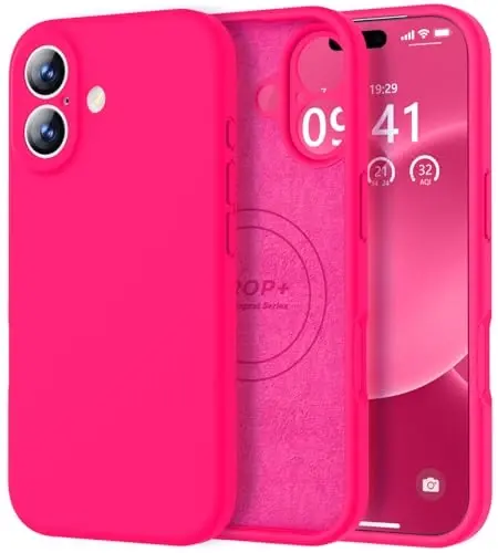 Vooii Magnetic for iPhone 17 Case, Compatible with Magsafe (Premium Liquid Silicone) (Integrated Camera Control Button) Full Body Protective Anti-Scratch Microfiber Lining 6.3