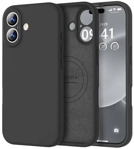 Vooii Magnetic for iPhone 17 Case, Compatible with Magsafe (Premium Liquid Silicone) (Integrated Camera Control Button) Full Body Protective Anti-Scratch Microfiber Lining 6.3