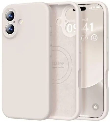 Vooii Magnetic for iPhone 17 Case, Compatible with Magsafe (Premium Liquid Silicone) (Integrated Camera Control Button) Full Body Protective Anti-Scratch Microfiber Lining 6.3