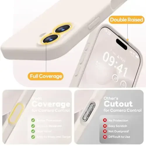 Vooii Magnetic for iPhone 17 Case, Compatible with Magsafe (Premium Liquid Silicone) (Integrated Camera Control Button) Full Body Protective Anti-Scratch Microfiber Lining 6.3