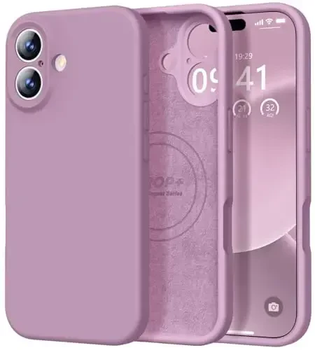 Vooii Magnetic for iPhone 17 Case, Compatible with Magsafe (Premium Liquid Silicone) (Integrated Camera Control Button) Full Body Protective Anti-Scratch Microfiber Lining 6.3
