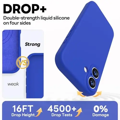 Vooii Magnetic for iPhone 17 Case, Compatible with Magsafe (Premium Liquid Silicone) (Integrated Camera Control Button) Full Body Protective Anti-Scratch Microfiber Lining 6.3