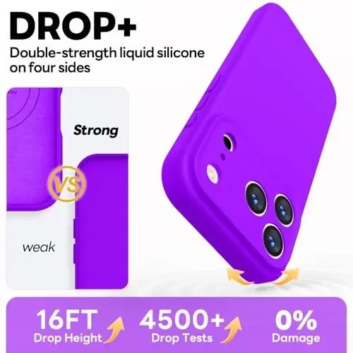 Vooii Magnetic for iPhone 17 Pro Case, Compatible with Magsafe (Premium Liquid Silicone) (Integrated Camera Control Button) Full Body Protective Anti-Scratch Microfiber Lining 6.3