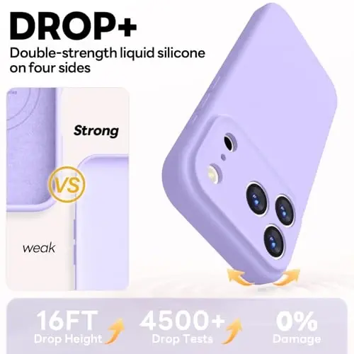 Vooii Magnetic for iPhone 17 Pro Case, Compatible with Magsafe (Premium Liquid Silicone) (Integrated Camera Control Button) Full Body Protective Anti-Scratch Microfiber Lining 6.3