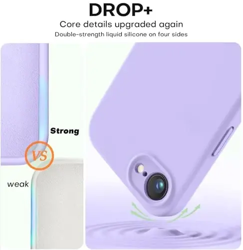 Vooii iPhone 17e Kılıf ve iPhone 16e Kılıf ile Uyumlu, Sıvı Silikon Yükseltilmiş [Kamera Koruması] [Çizilmez Mikrofiber Astar] Darbeye Dayanıklı Telefon Kılıfı iPhone 17e/16e 6.1