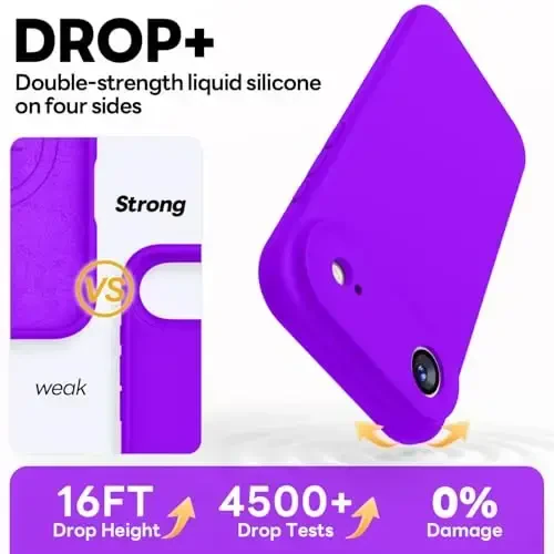 Vooii Magnetic for iPhone Air Case, Compatible with Magsafe (Premium Liquid Silicone) (Integrated Camera Control Button) Anti-Scratch Microfiber Lining for iPhone 17 Air 6.5 inch, Neon Purple - 4