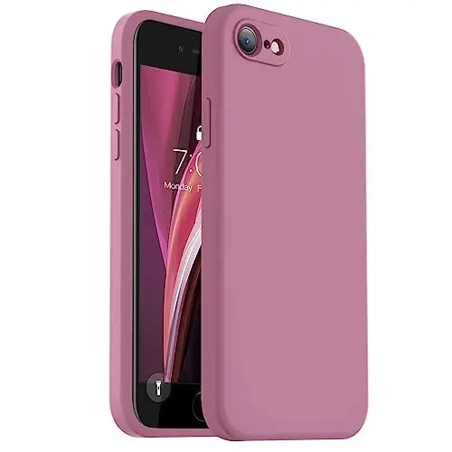 Vooii iPhone SE 2022/3/2020, iPhone 8/7 uchun g‘ilof, yangilangan suyuq silikon, [tekis qirralar], [kamera himoyasi], [yumshoq tirnalishga qarshi mikrotola qoplamasi], SE 4.7 uchun telefon g‘ilofi - Lavanda binafshasi 
