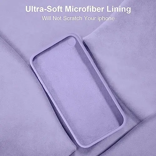 Vooii for iPhone SE Case 2022/3rd/2020,iPhone 8/7 Case, Upgraded Liquid Silicone with [Flat Edges] [Camera Protection] [Soft Anti-Scratch Microfiber Lining] Phone Case for iPhone SE - Light Purple 
