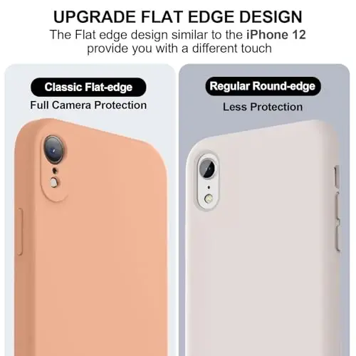 Vooii iPhone XR g‘ilofi bilan mos, [Yassi qirralar] [Kamera himoyasi] [Yumshoq tirnalishga qarshi mikrofiber astar] bilan yangilangan suyuq silikon iPhone 10 XR 6.1 dyuym uchun telefon g‘ilofi - Cantaloupe - 3