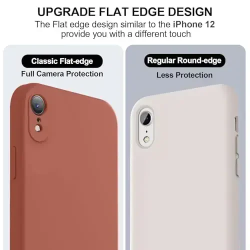 Vooii iPhone XR g‘ilofi bilan mos, [Yassi qirralar] [Kamera himoyasi] [Yumshoq tirnalishga qarshi mikrofiber astar] bilan yangilangan suyuq silikon iPhone 10 XR 6.1 dyuym uchun telefon g‘ilofi - Caramel - 3