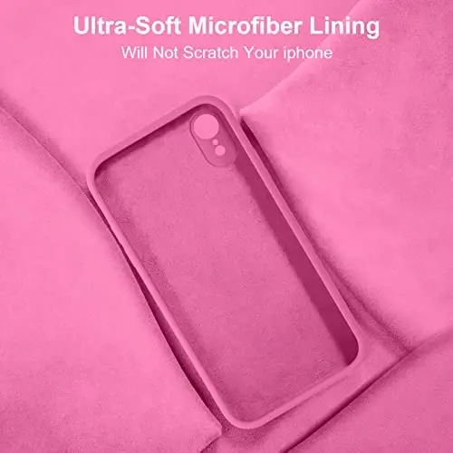 Vooii iPhone XR uchun g‘ilof bilan mos keladi, [Yassi qirralar] [Kamera himoyasi] [Yumshoq tirnalishga qarshi mikrofiber astar] bilan yangilangan suyuq silikon iPhone 10 XR 6.1 dyuym uchun telefon g‘ilofi - Pitaya - 6