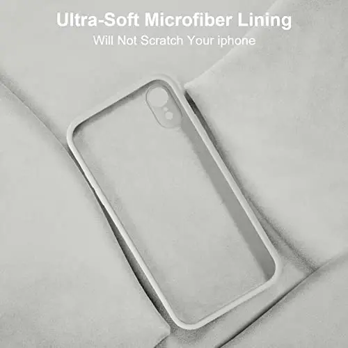 Vooii iPhone XR uchun g‘ilof bilan mos, [Yassi qirralar] [Kamera himoyasi] [Yumshoq tirnalishga qarshi mikrofiber astar] bilan yangilangan suyuq silikon, iPhone 10 XR 6.1 dyuym uchun telefon g‘ilofi - Tosh - 6