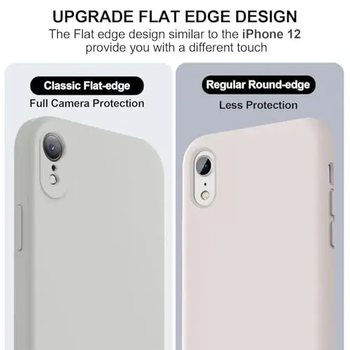 Vooii iPhone XR uchun g‘ilof bilan mos, [Yassi qirralar] [Kamera himoyasi] [Yumshoq tirnalishga qarshi mikrofiber astar] bilan yangilangan suyuq silikon, iPhone 10 XR 6.1 dyuym uchun telefon g‘ilofi - Tosh - 3