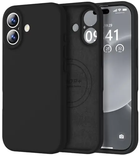 Vooii Magnetic for iPhone 17 Case, Compatible with Magsafe (Premium Liquid Silicone) (Integrated Camera Control Button) Full Body Protective Anti-Scratch Microfiber Lining 6.3