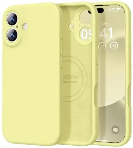 Vooii Magnetic for iPhone 17 Case, Compatible with Magsafe (Premium Liquid Silicone) (Integrated Camera Control Button) Full Body Protective Anti-Scratch Microfiber Lining 6.3