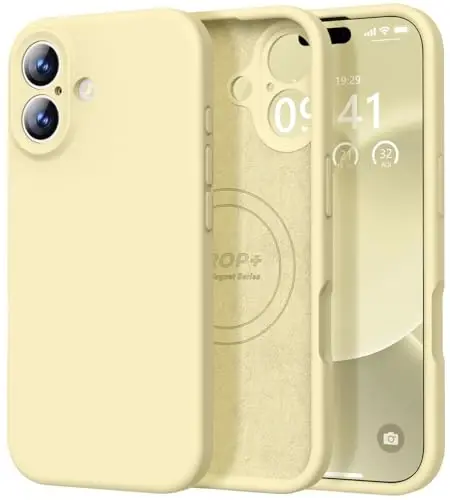 Vooii Magnetic for iPhone 17 Case, Compatible with Magsafe (Premium Liquid Silicone) (Integrated Camera Control Button) Full Body Protective Anti-Scratch Microfiber Lining 6.3