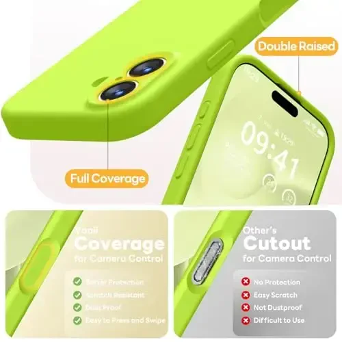 Vooii Magnetic for iPhone 17 Case, Compatible with Magsafe (Premium Liquid Silicone) (Integrated Camera Control Button) Full Body Protective Anti-Scratch Microfiber Lining 6.3