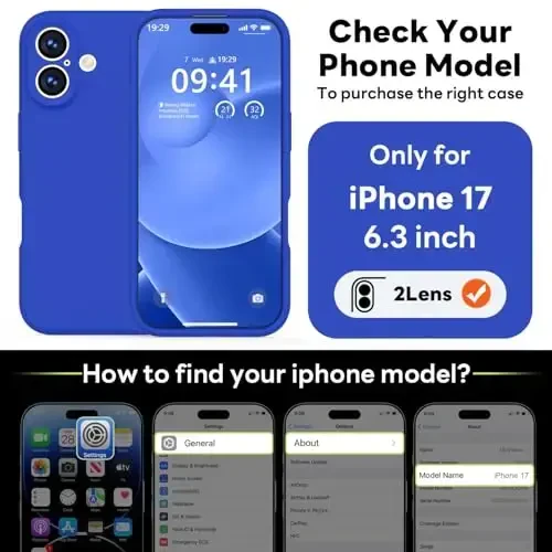 Vooii Magnetic for iPhone 17 Case, Compatible with Magsafe (Premium Liquid Silicone) (Integrated Camera Control Button) Full Body Protective Anti-Scratch Microfiber Lining 6.3