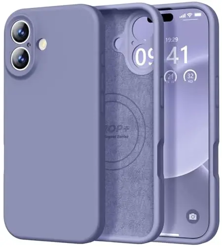 Vooii Magnetic for iPhone 17 Case, Compatible with Magsafe (Premium Liquid Silicone) (Integrated Camera Control Button) Full Body Protective Anti-Scratch Microfiber Lining 6.3