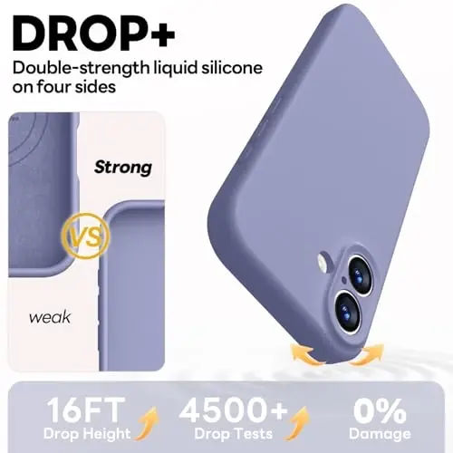 Vooii Magnetic for iPhone 17 Case, Compatible with Magsafe (Premium Liquid Silicone) (Integrated Camera Control Button) Full Body Protective Anti-Scratch Microfiber Lining 6.3