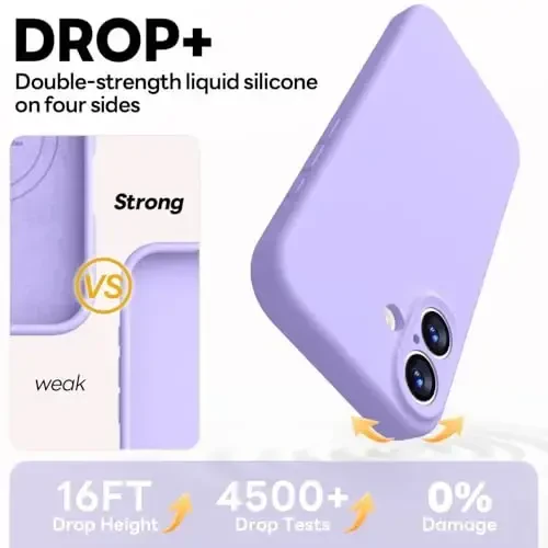Vooii Magnetic for iPhone 17 Case, Compatible with Magsafe (Premium Liquid Silicone) (Integrated Camera Control Button) Full Body Protective Anti-Scratch Microfiber Lining 6.3
