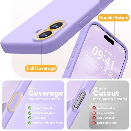 Vooii Magnetic for iPhone 17 Case, Compatible with Magsafe (Premium Liquid Silicone) (Integrated Camera Control Button) Full Body Protective Anti-Scratch Microfiber Lining 6.3