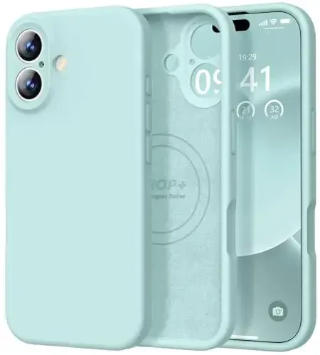 Vooii Magnetic for iPhone 17 Case, Compatible with Magsafe (Premium Liquid Silicone) (Integrated Camera Control Button) Full Body Protective Anti-Scratch Microfiber Lining 6.3