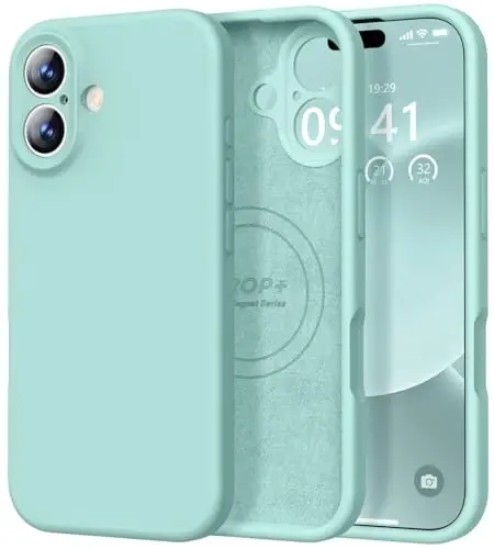 Vooii Magnetic for iPhone 17 Case, Compatible with Magsafe (Premium Liquid Silicone) (Integrated Camera Control Button) Full Body Protective Anti-Scratch Microfiber Lining 6.3