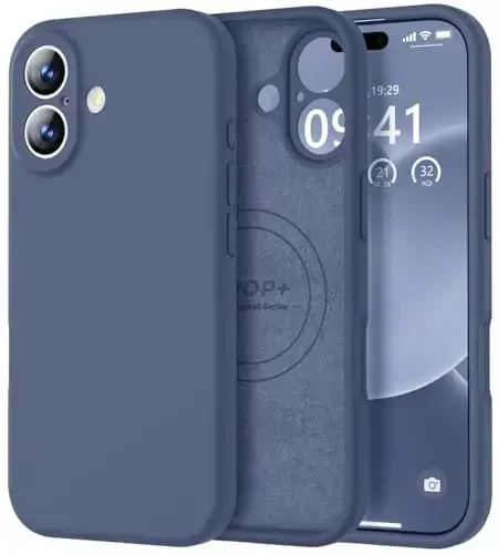 Vooii Magnetic for iPhone 17 Case, Compatible with Magsafe (Premium Liquid Silicone) (Integrated Camera Control Button) Full Body Protective Anti-Scratch Microfiber Lining 6.3