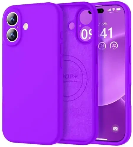 Vooii Magnetic for iPhone 17 Case, Compatible with Magsafe (Premium Liquid Silicone) (Integrated Camera Control Button) Full Body Protective Anti-Scratch Microfiber Lining 6.3