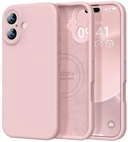 Vooii Magnetic for iPhone 17 Case, Compatible with Magsafe (Premium Liquid Silicone) (Integrated Camera Control Button) Full Body Protective Anti-Scratch Microfiber Lining 6.3