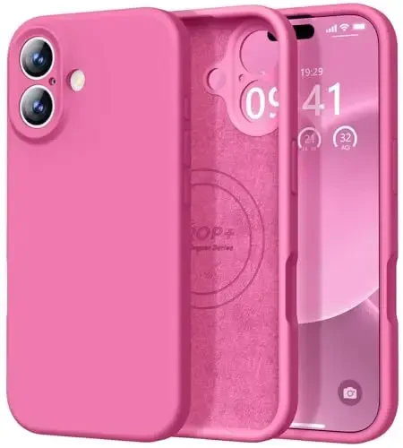 Vooii Magnetic for iPhone 17 Case, Compatible with Magsafe (Premium Liquid Silicone) (Integrated Camera Control Button) Full Body Protective Anti-Scratch Microfiber Lining 6.3