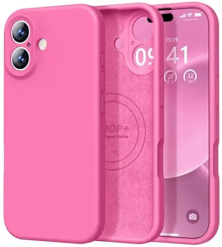 Vooii Magnetic for iPhone 17 Case, Compatible with Magsafe (Premium Liquid Silicone) (Integrated Camera Control Button) Full Body Protective Anti-Scratch Microfiber Lining 6.3